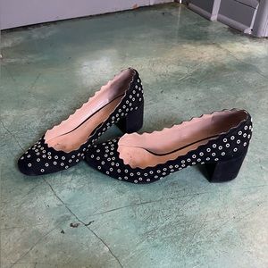 Chloe Black Heels with White Dots